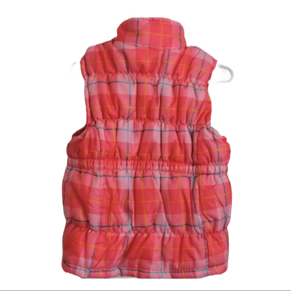 US Polo Assn Puffer Vest Pink Plaid Big Logo 4T - Picture 3 of 3